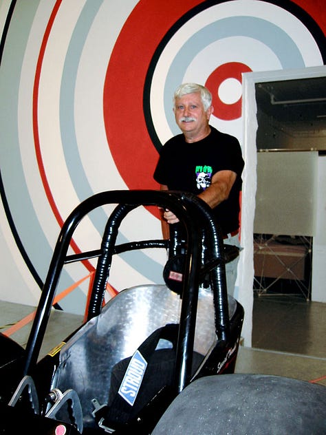 photos of a 1968 dragster exhibited at SPRING in Brooklyn 2005