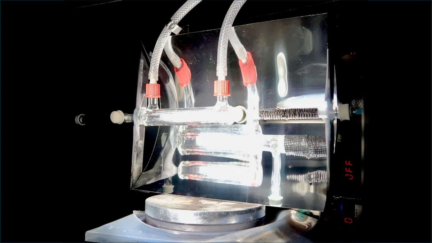 Reator solar transforma dióxido de carbono (CO2) em combustível limpo
