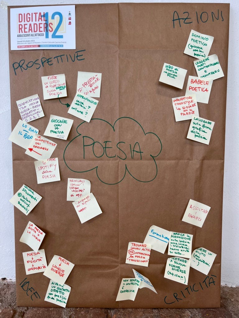 Poster del tavolo di lavoro dedicato a poesia e gioco con le parole