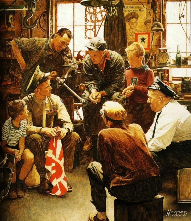 The War Hero Norman Rockwell 1945 Patriotic Americana Art Print to Frame |  eBay