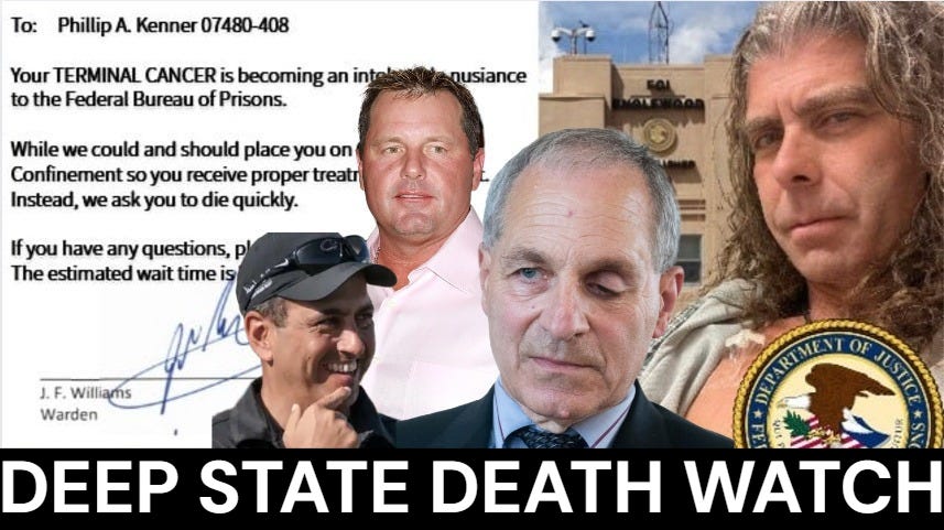 Deep State Death Watch: Terminally ill inmate Philip Kenner says the Bureau of Prisons blocked Trump’s Right to Try Act, protecting fraud.