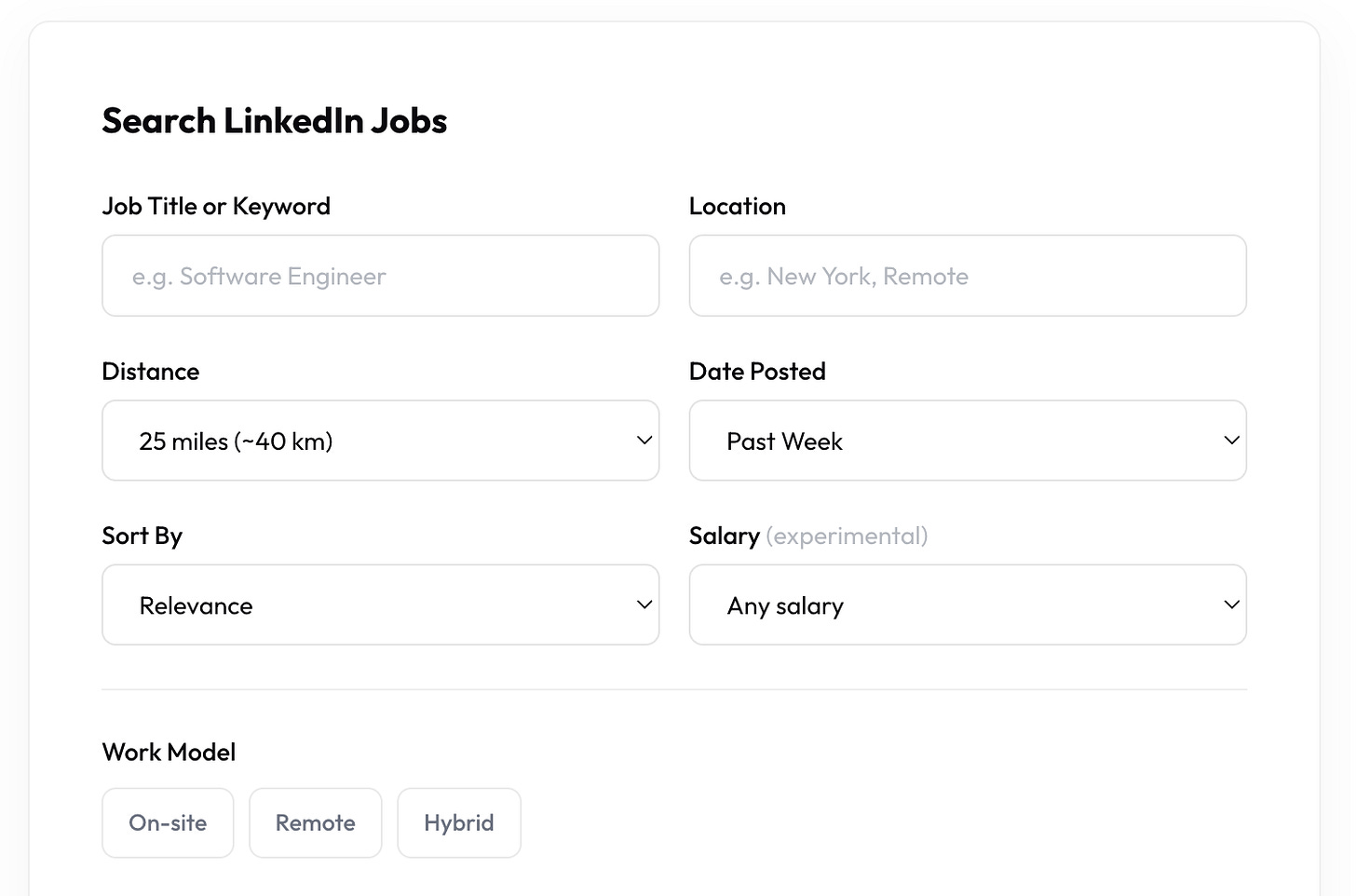 LinkedIn job search