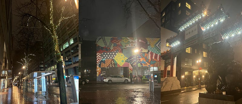 Some pictures I took during my first night in Portland