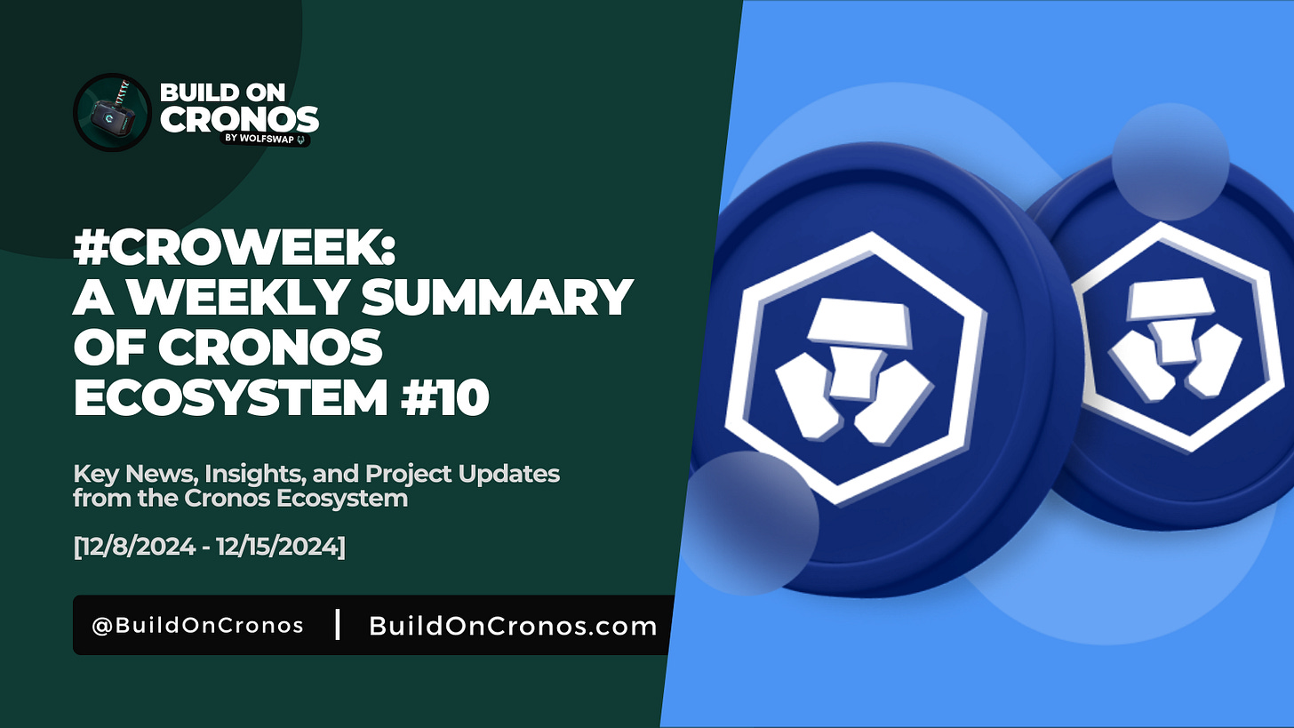 CROWeek: A Weekly Summary of Cronos Ecosystem #10 by Build On Cronos