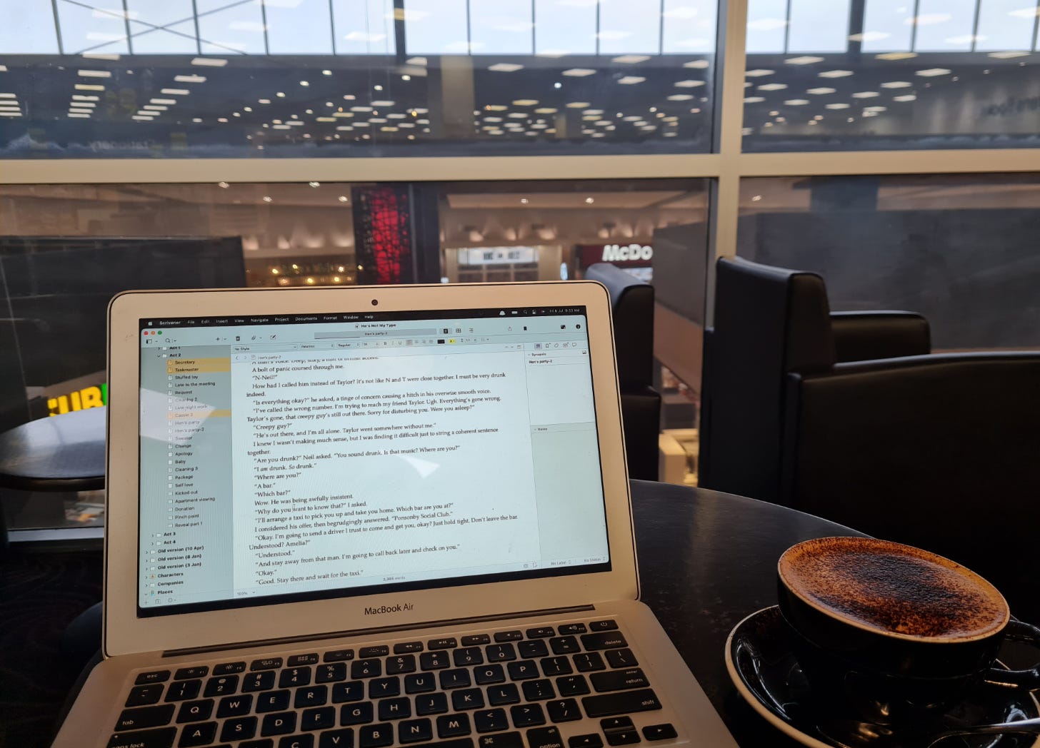 Cafe writing spot