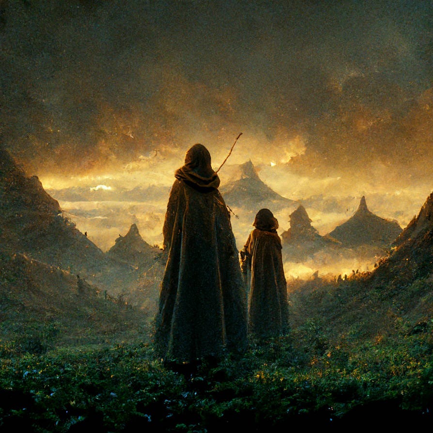 Lord of the rings - Gandalf and Frodo by NostalgicAmbienceArt on DeviantArt