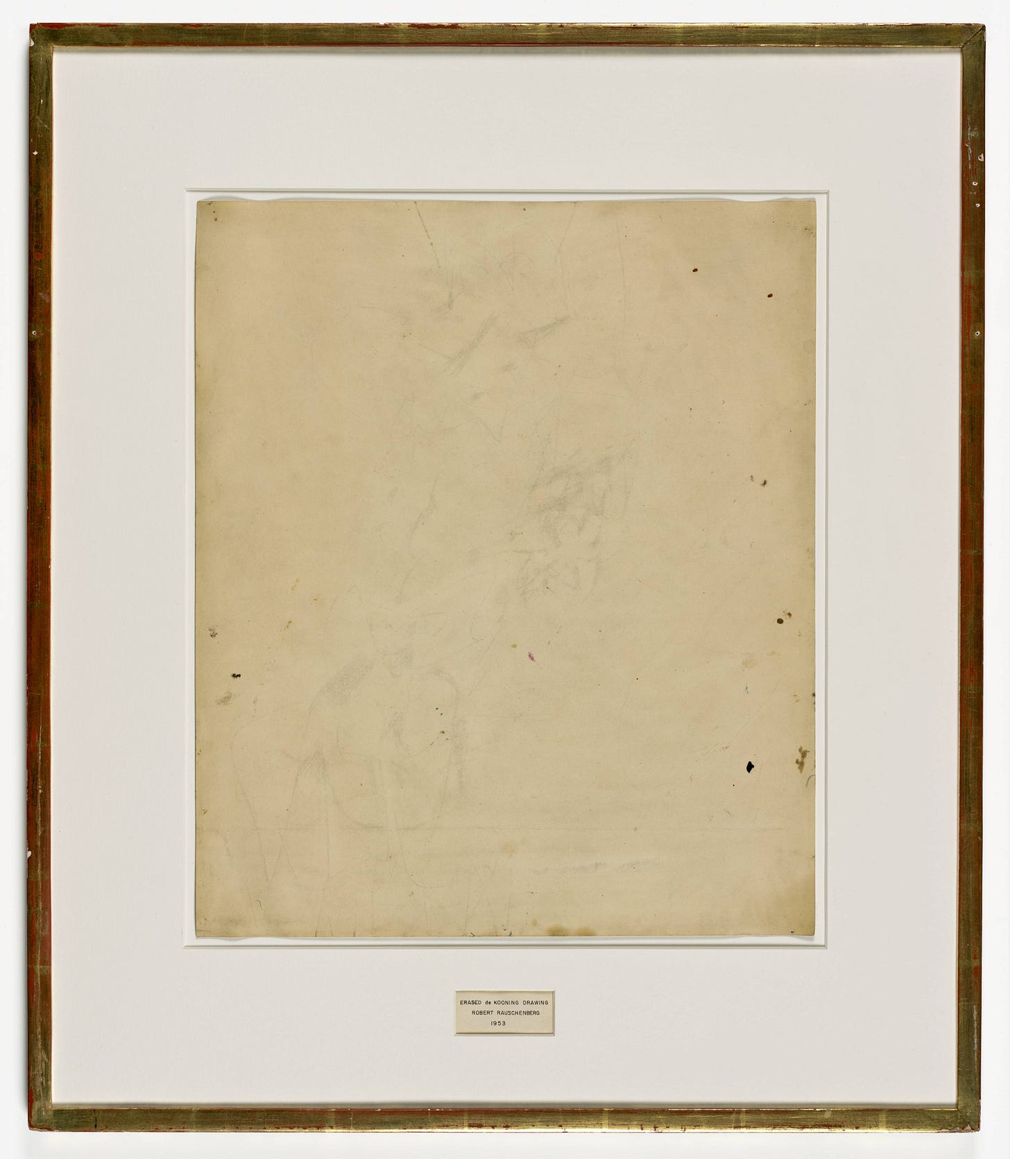 Robert Rauschenberg, Erased de Kooning Drawing, 1953 · SFMOMA