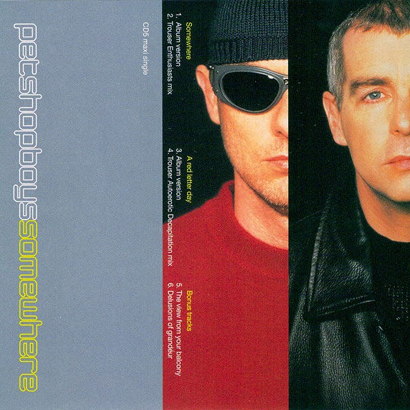 Pet Shop Boys "Somewhere" single art Pet Shop Boys "Somewhere" single art