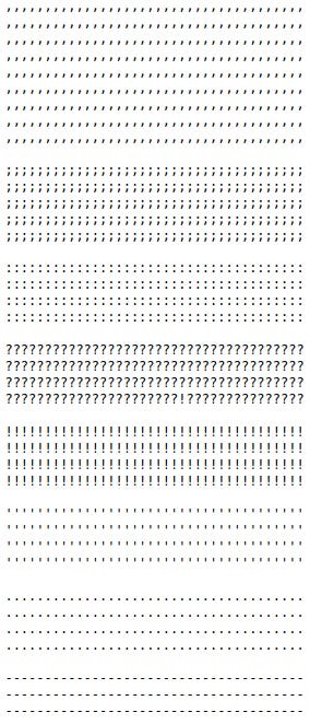 Various punctuations marks repeated Various punctuations marks repeated