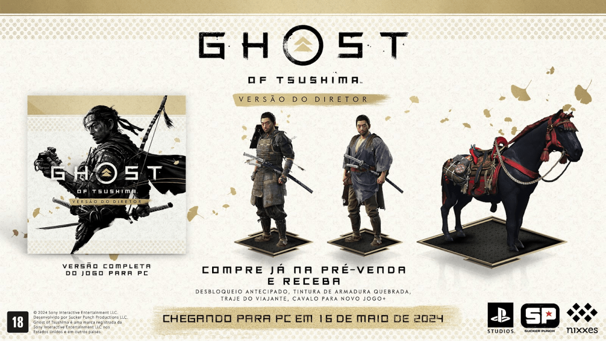 ghost of tsushima pré-venda benefícios