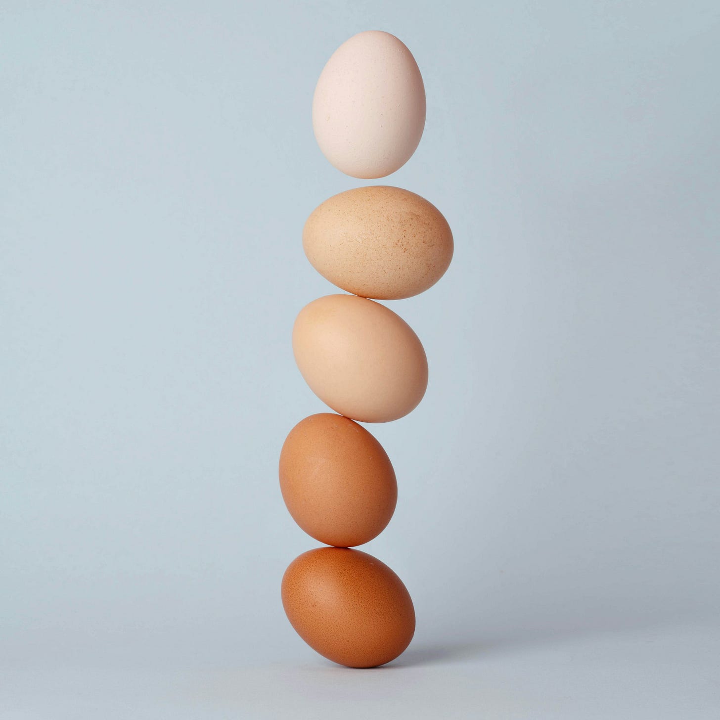 brown and white eggs