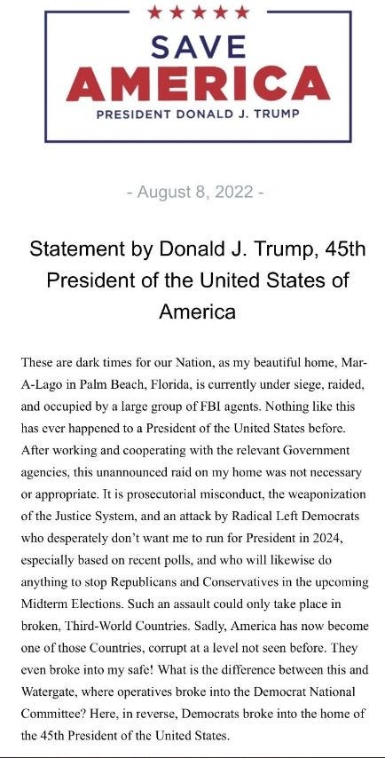 Trumps house raided