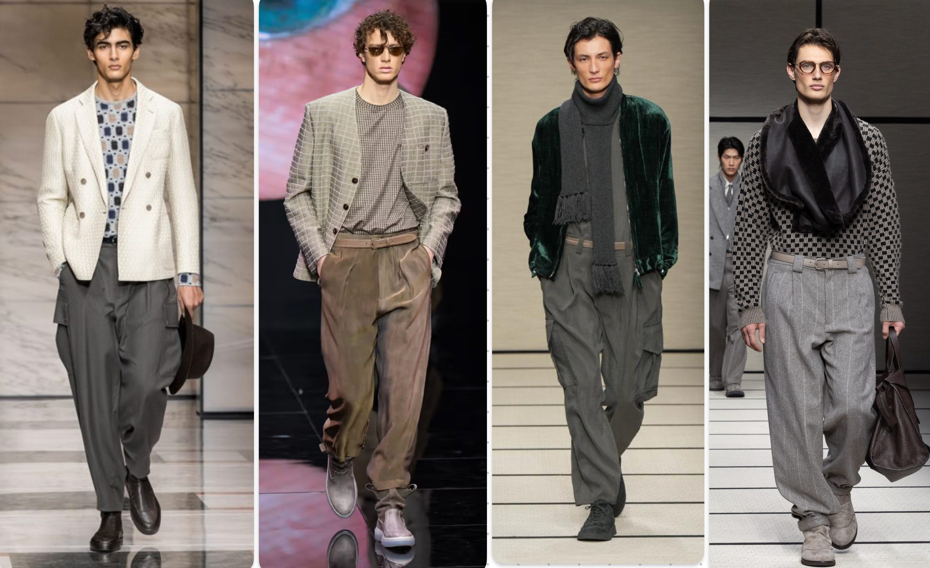 Giorgio Armani Style Cashmere Wide-Leg Trousers : Fluid Tailoring