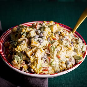 Roasted Corn Salad With Jalapeño Cashew Cream