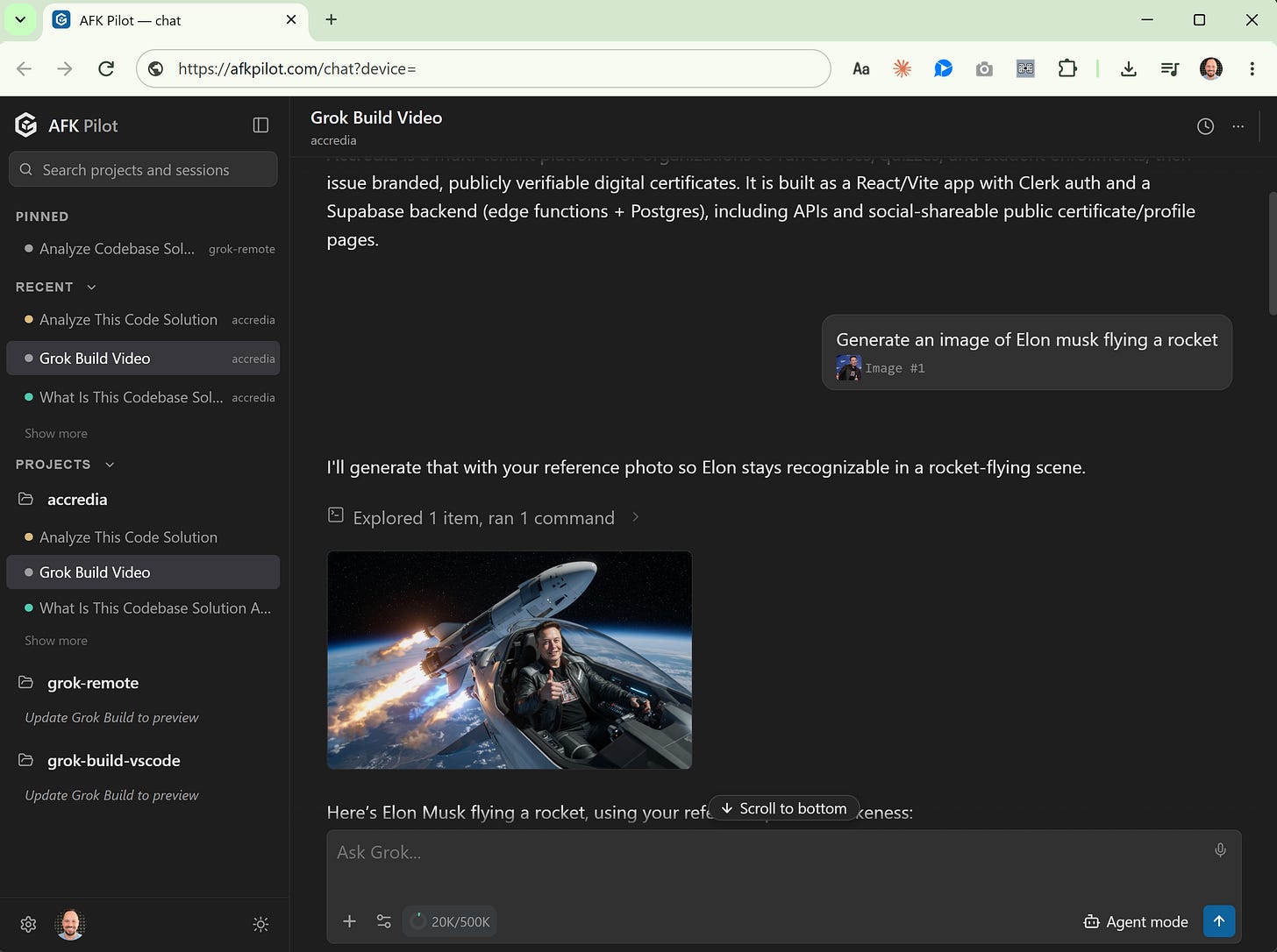 Antigravity remote control. AFK Pilot steering a coding agent from a phone browser Antigravity remote control. AFK Pilot steering a coding agent from a phone browser