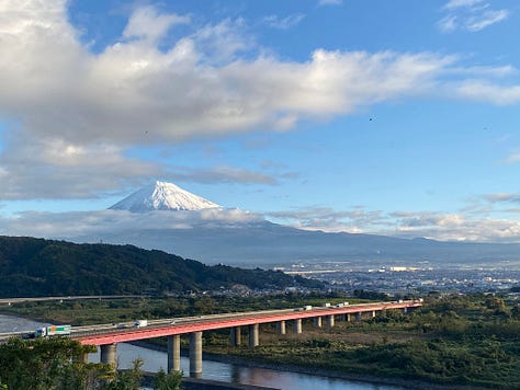 Multiple views of Mt. Fuji from Makinohara, Shizuoka, Japan