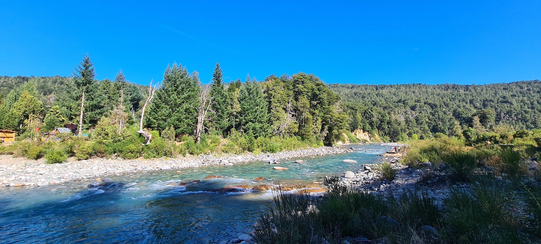 Foto del Río Azul en El Bolsón y el bosque