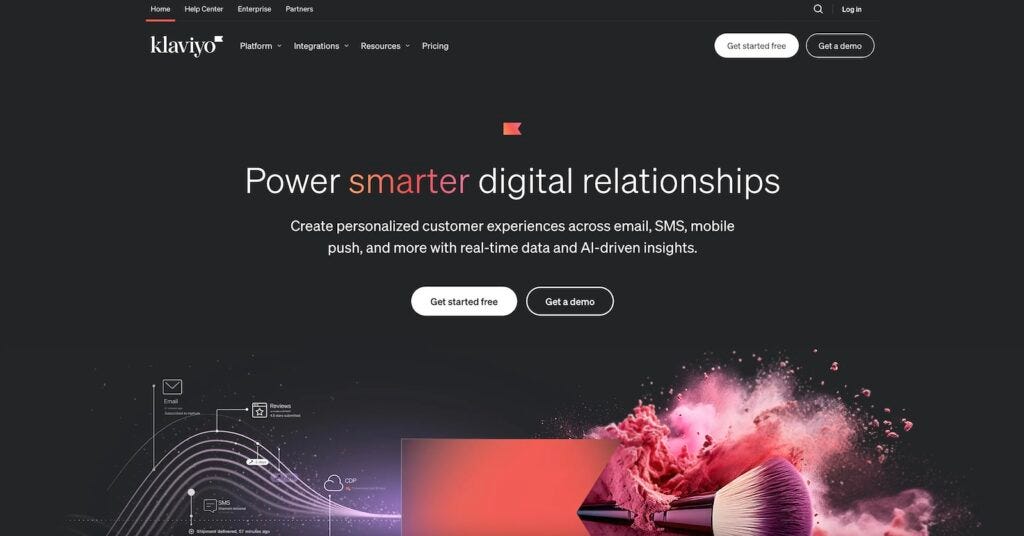 klaviyo email marketing home page