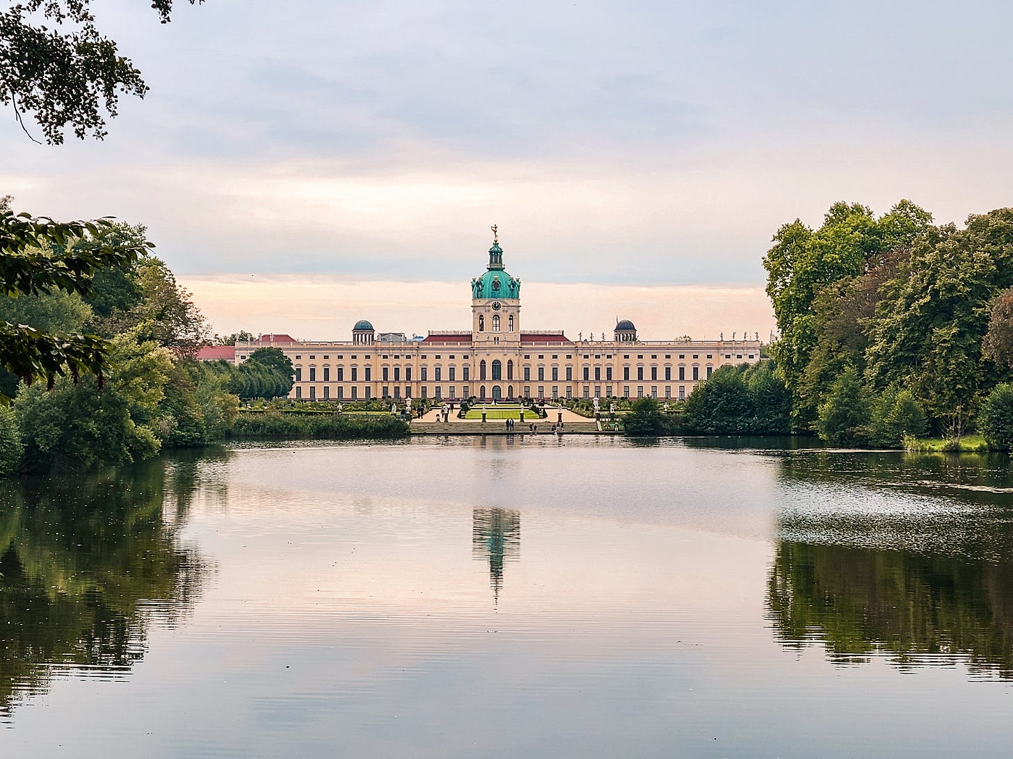 behind the Schloss Charlottenburg across the lake and garden