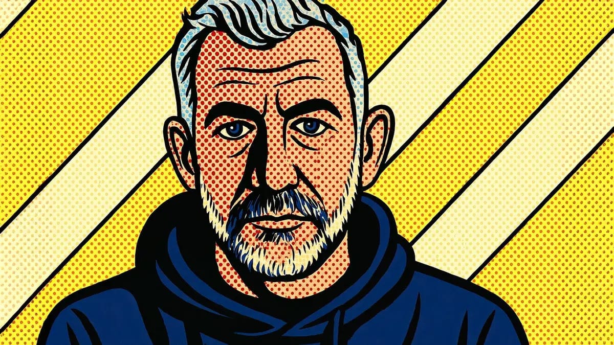 Comic-book style painting of the Sonos CEO Tom Conrad 