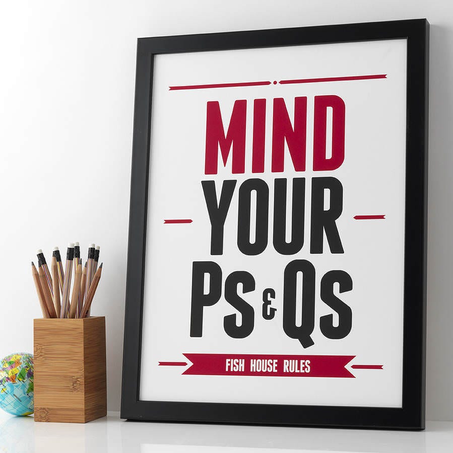 English Expressions: “Mind your P's and Q's”