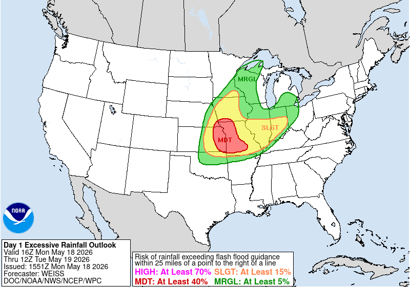 Day 1 Excessive Rainfall Forecast