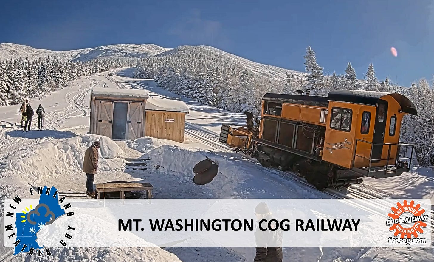 May be an image of train, snowplow, railroad and text that says 'ーシー ဆာ E KENISON MT. WASHINGTON COG RAILWAY ጎዙድ MOUNT Co RAIL GOGRATEWAY WAY MASHINGTO ASHINGT thecog.com' May be an image of train, snowplow, railroad and text that says 'ーシー ဆာ E KENISON MT. WASHINGTON COG RAILWAY ጎዙድ MOUNT Co RAIL GOGRATEWAY WAY MASHINGTO ASHINGT thecog.com'