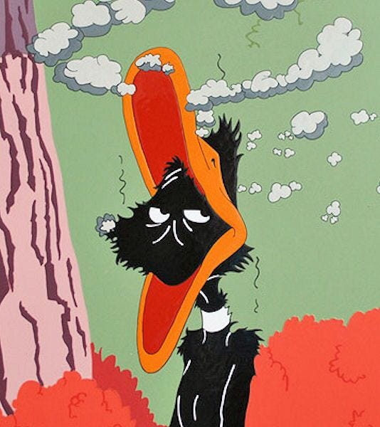 Image of Daffy Grimacing After Being Shot Image of Daffy Grimacing After Being Shot