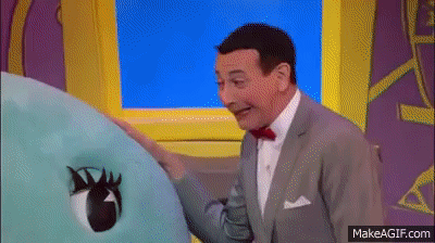 Pee Wee's Playhouse reaction to saying the secret word of the day. Pee Wee's Playhouse reaction to saying the secret word of the day.