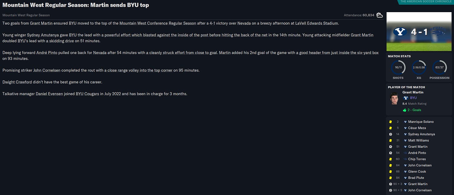 Football Manager 2023 Match Review