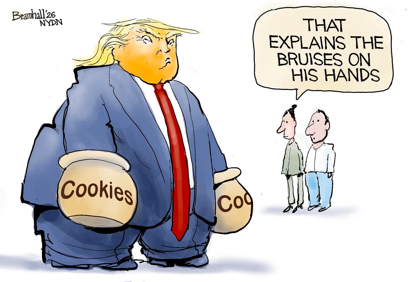 May be an image of text that says 'Bramhall'26 NYDN EXPLAINS THE BRUISES ON HIS HANDS Cookies Cod'