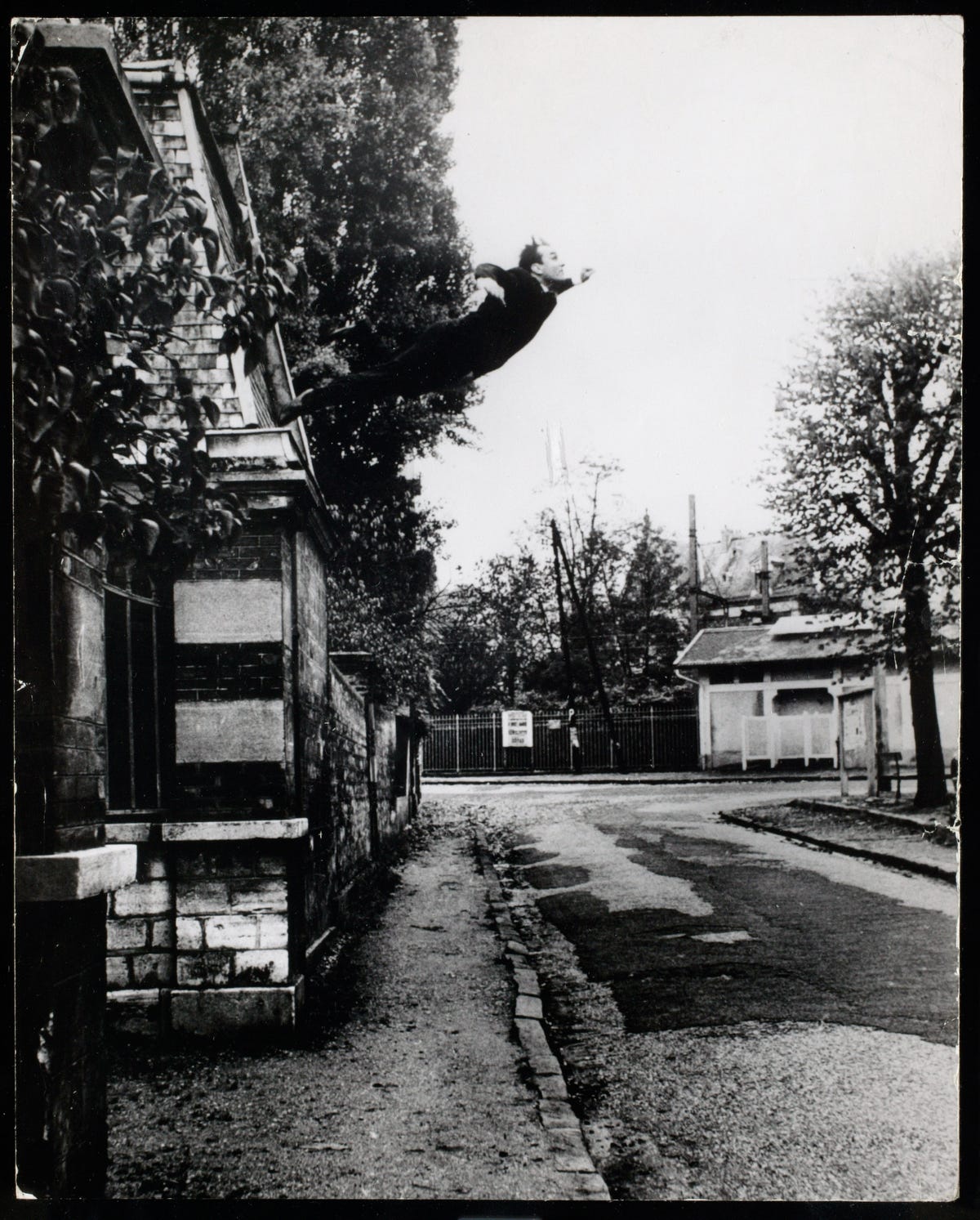 Yves Klein, Leap into the Void, 1960. Photograph by Shunk-Kender. Yves Klein, Leap into the Void, 1960. Photograph by Shunk-Kender.