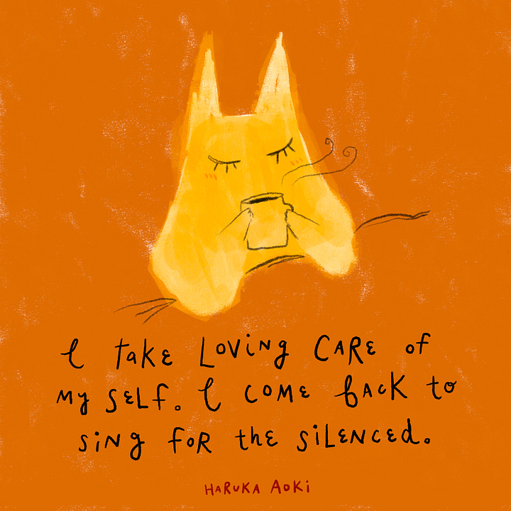 a gallery of colorful illustrated cat graphics expressing solidarity with Palestine