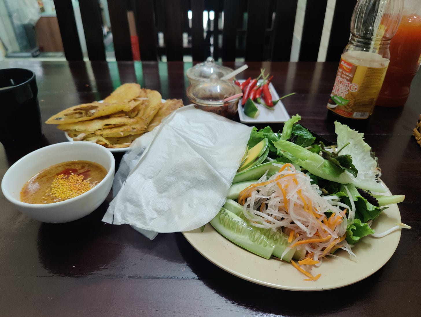 another view of Vietnamese pancake fixings another view of Vietnamese pancake fixings