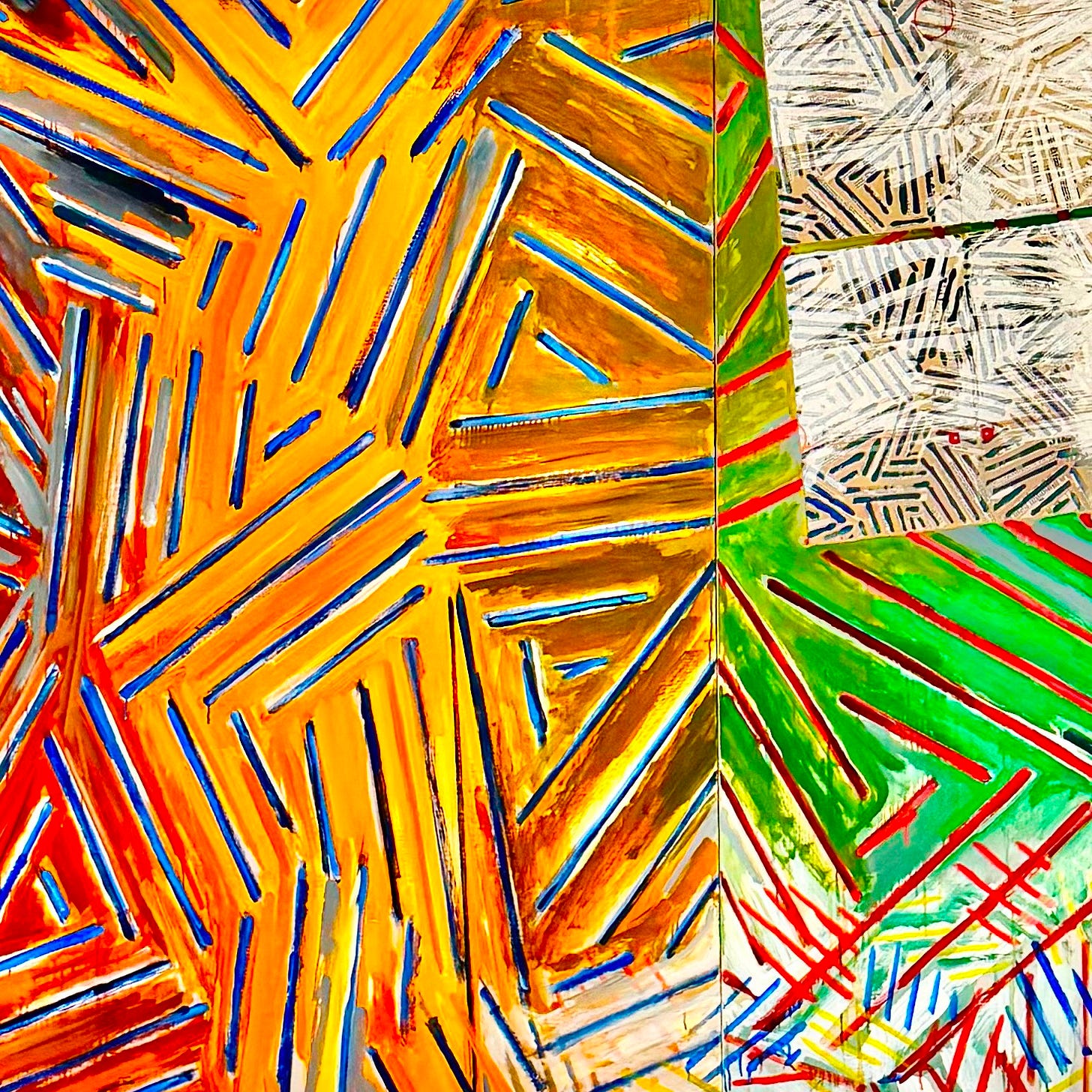 Jasper Johns "Between The Clock And The Bed" ©photograph by Sam Sunshine