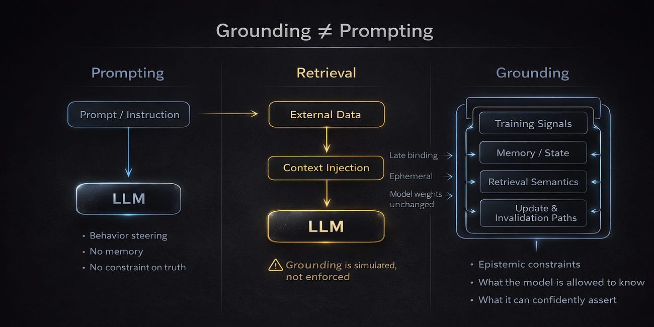 Grounding Is Not a Prompt