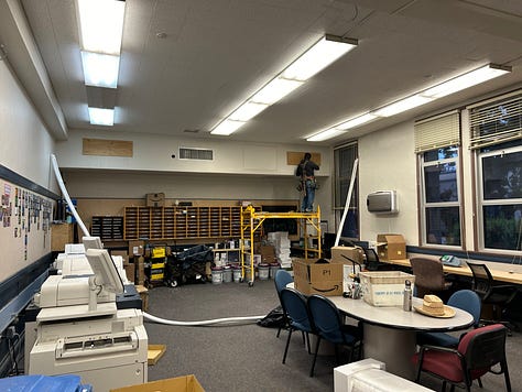 new roofing and HVAC installation on school buildings
