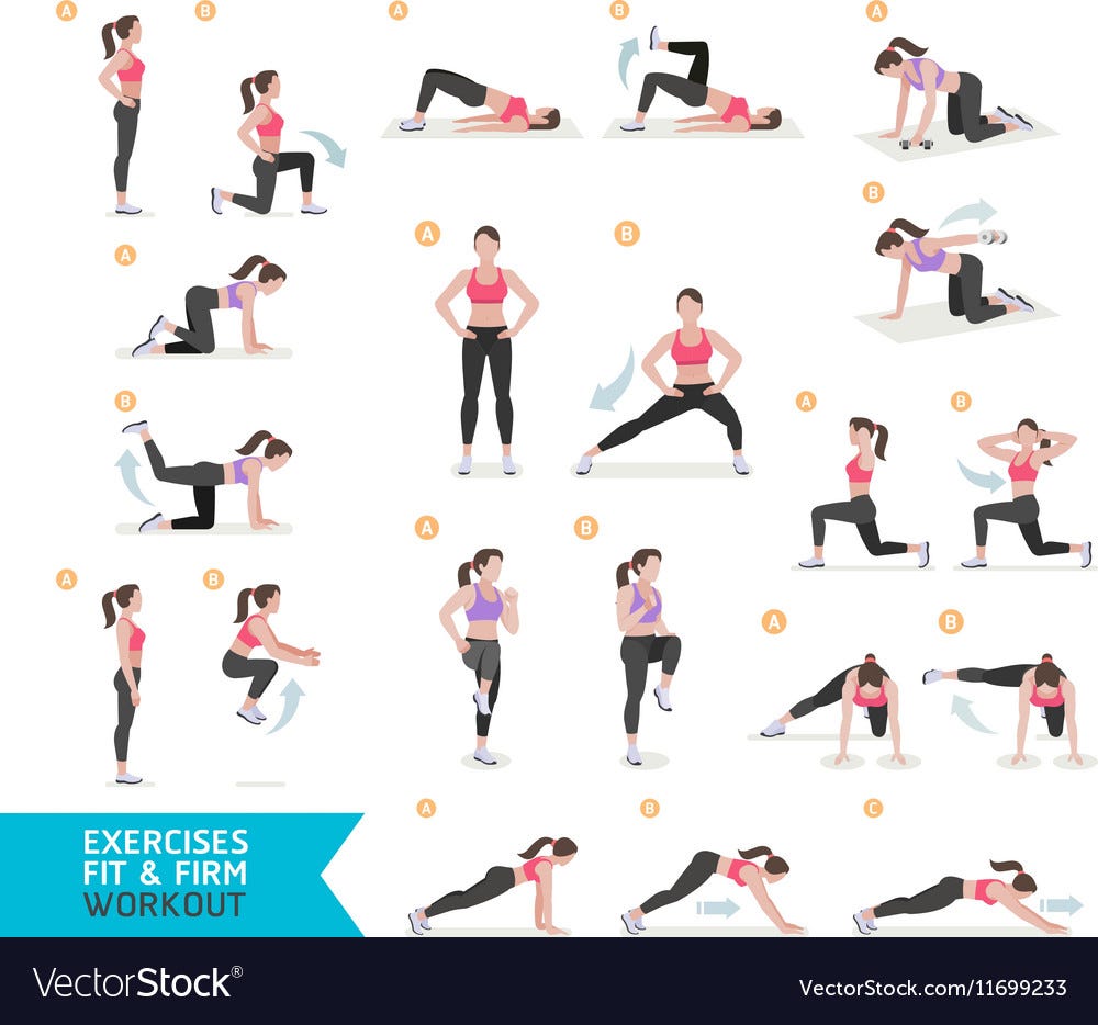 Woman workout fitness aerobic and exercises Vector Image