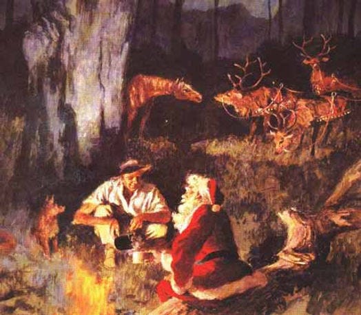 Santa and the drover by Jack Waugh. Santa and the drover by Jack Waugh.