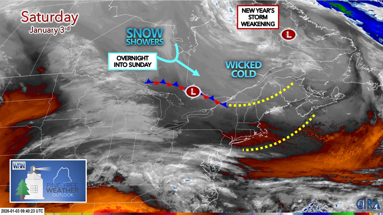 Snow showers overnight into Sunday - Pine Tree Weather