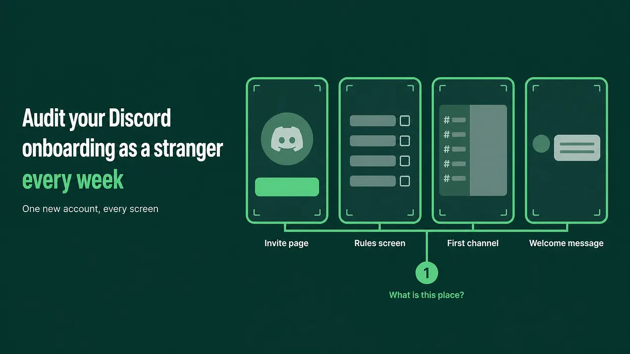 How to Audit Discord Onboarding: Join Your Own Server as a Stranger Every Week