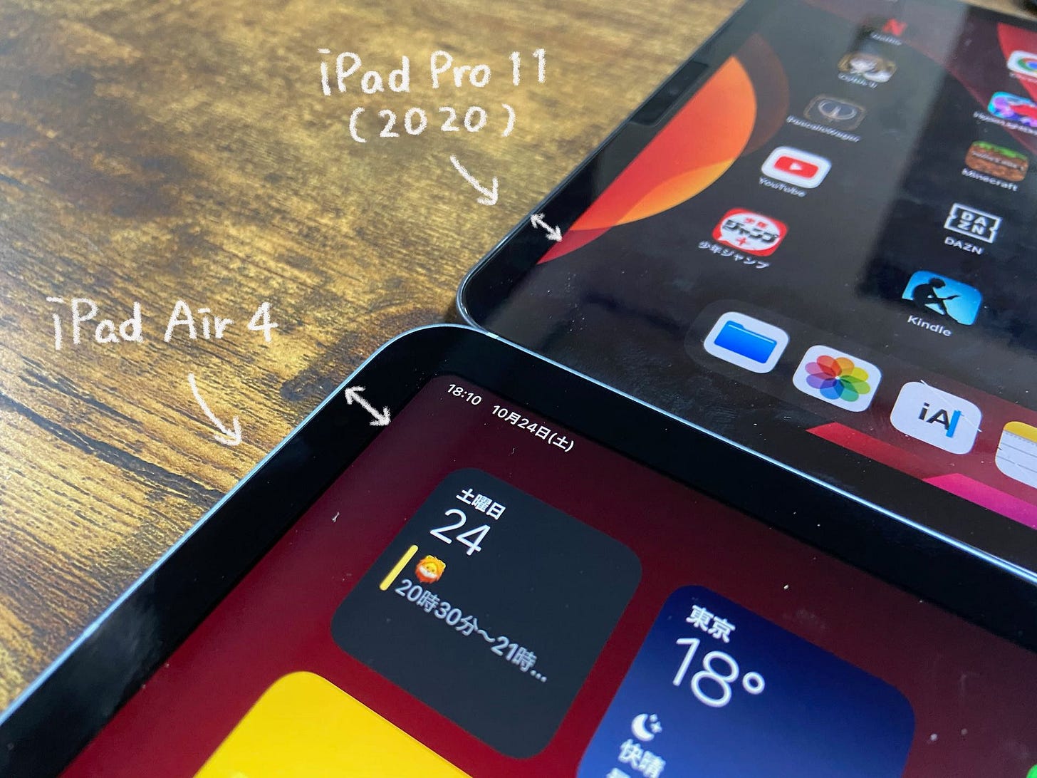 iPad Air 4のベゼルの太さ