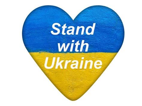 Stand with Ukraine Losung on Heart with Ukrainian Flag Stock Image ...
