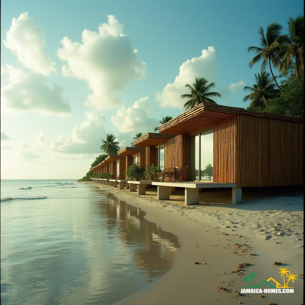 Bamboo home on beech in Jamaica