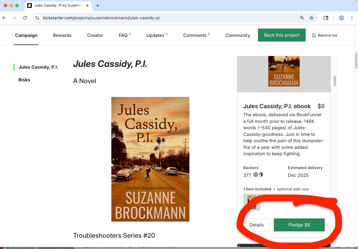 Another screenshot of the JULES Kickstarter page