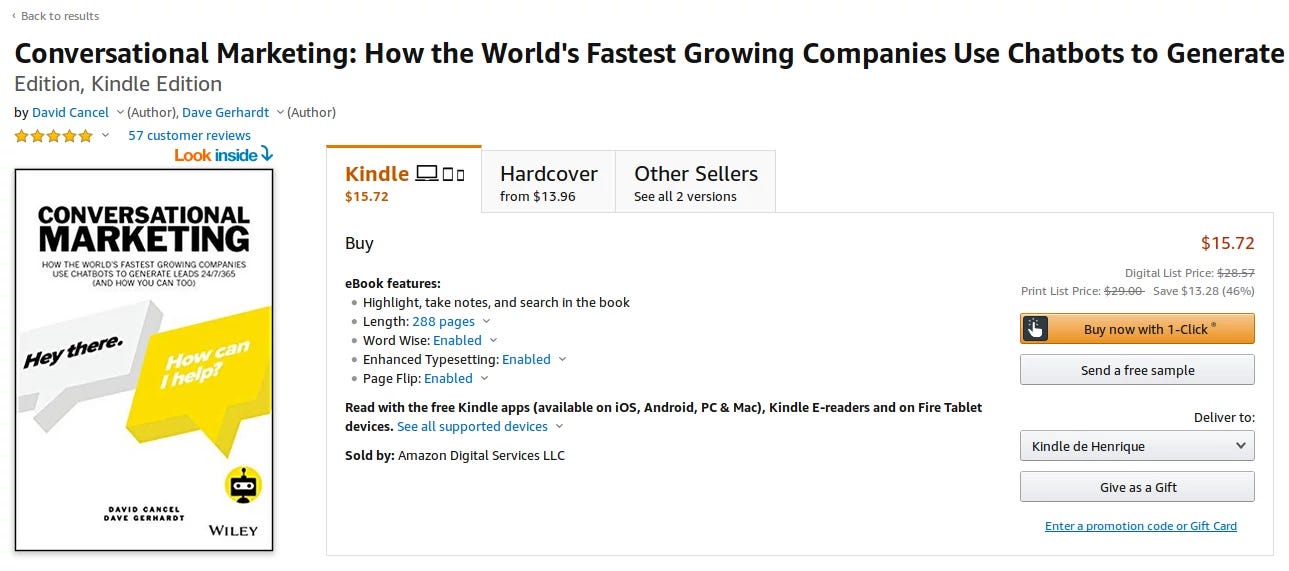 Buy with one click feature on Amazon.