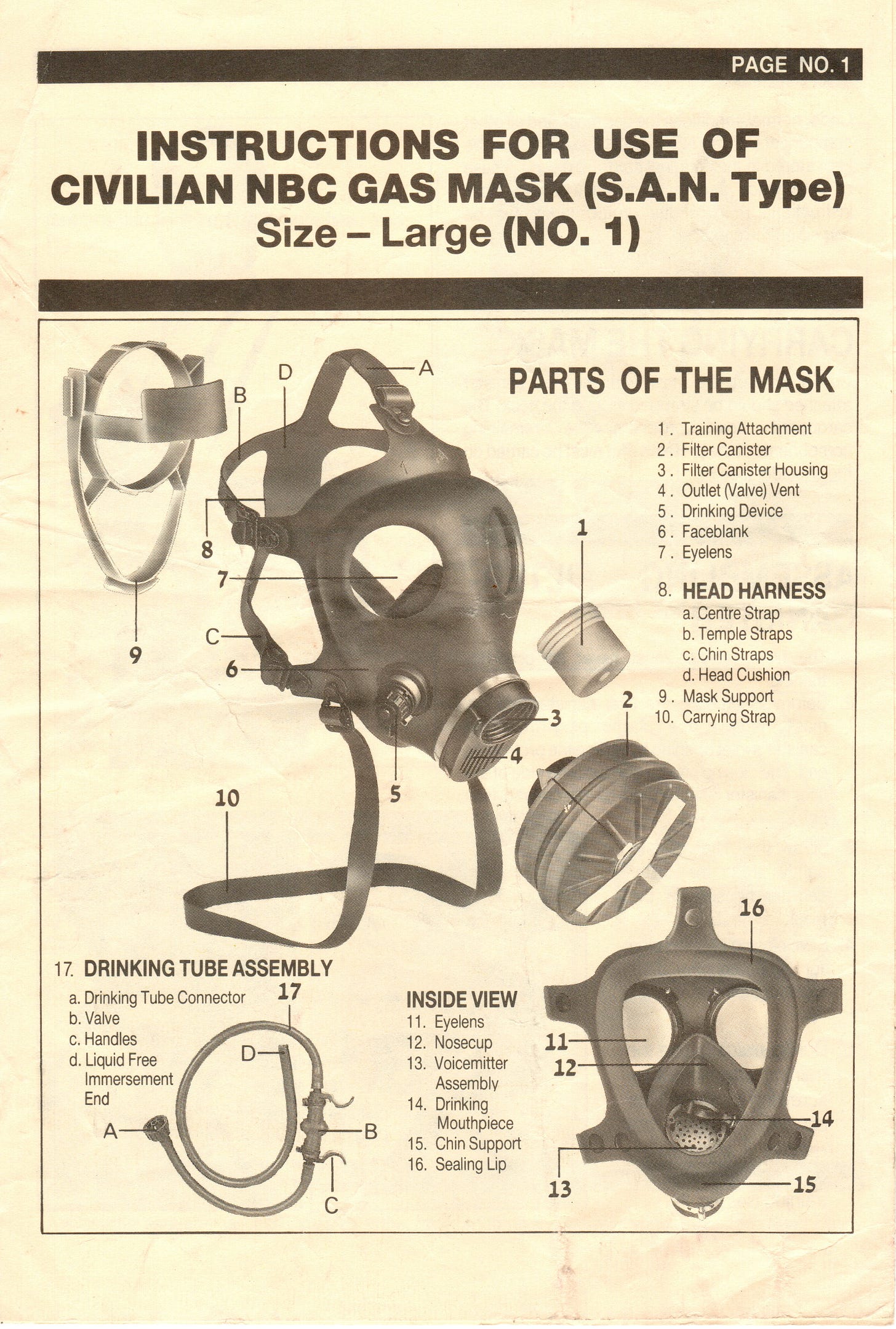 The instruction manual for a NBC Gas Marsk The instruction manual for a NBC Gas Marsk