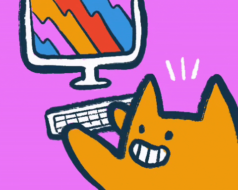 Busy computer cat healthcare AI workflow GIF from GIPHY