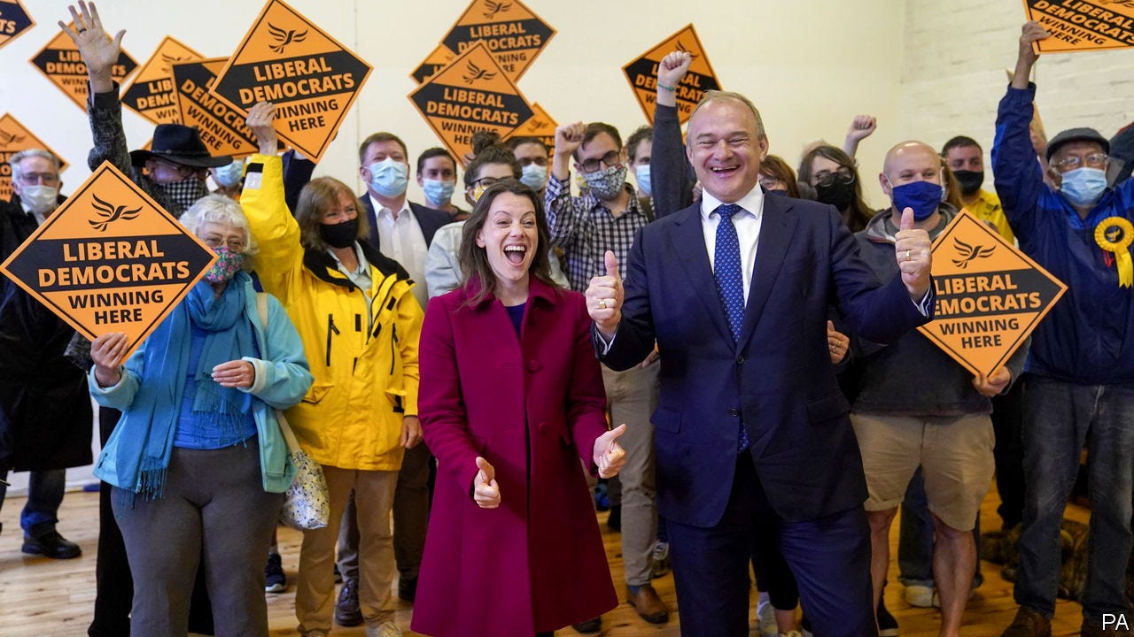 The Lib Dems pull off a by-election upset in Chesham and Amersham