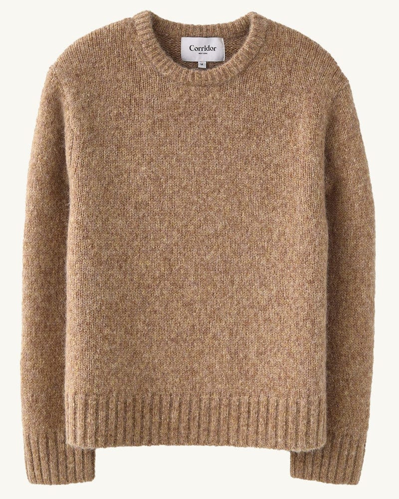 Alpaca Crewneck - Camel-Crewneck-Black Q-Corridor Alpaca Crewneck - Camel-Crewneck-Black Q-Corridor